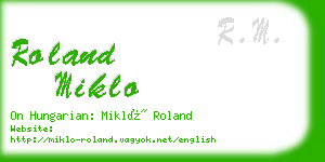 roland miklo business card